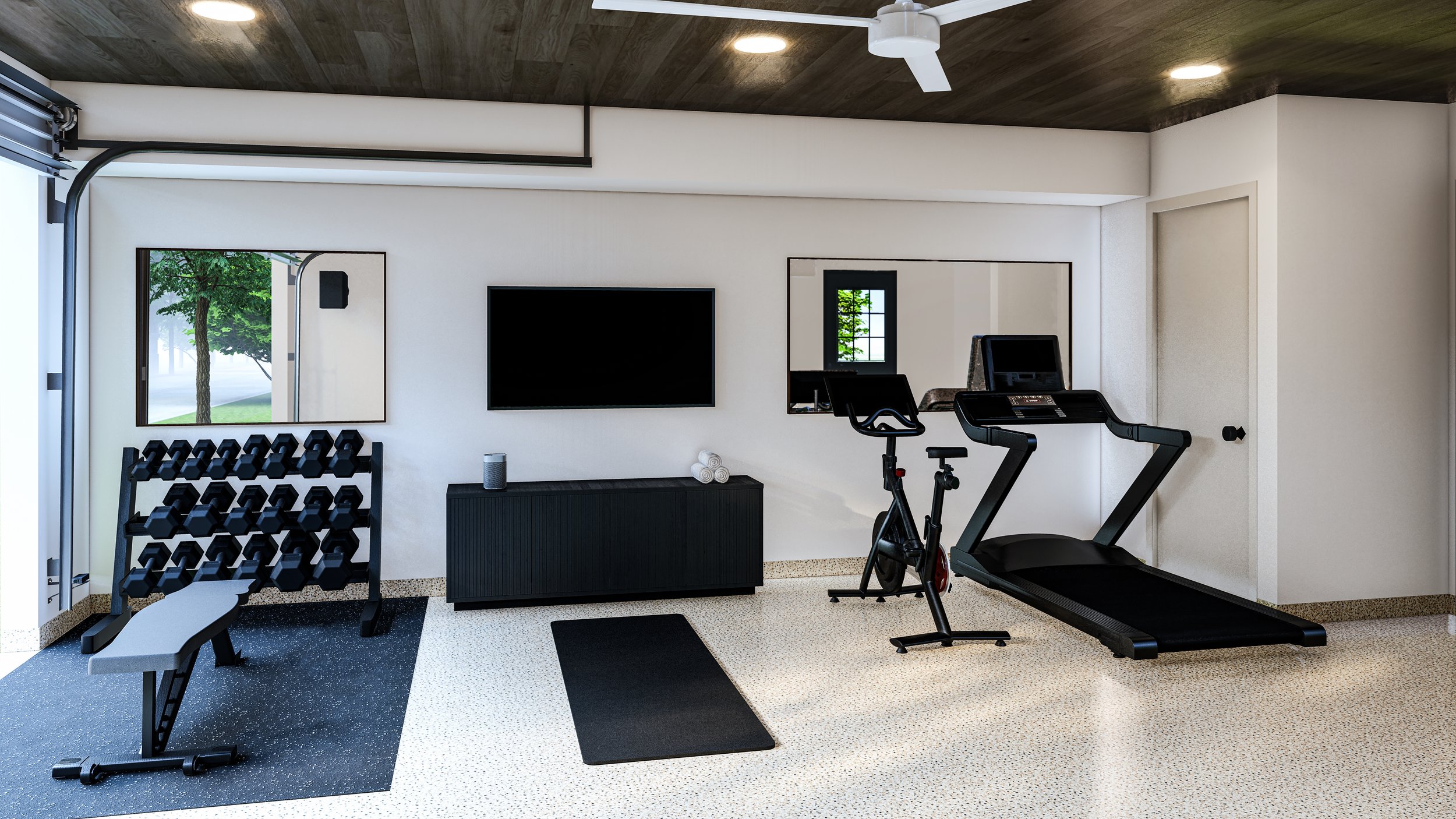 Luxury garage gym best sale
